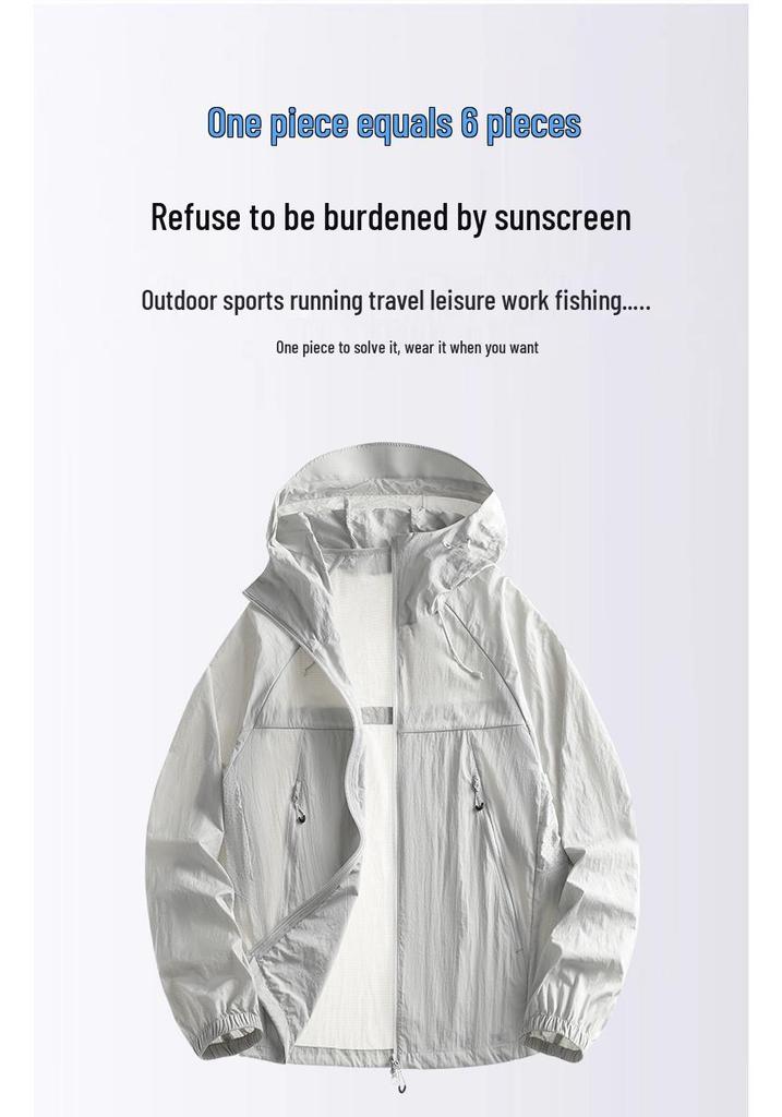 Unisex Kapuzen-UV-Schutz-Sommerjacke aus Eisseide