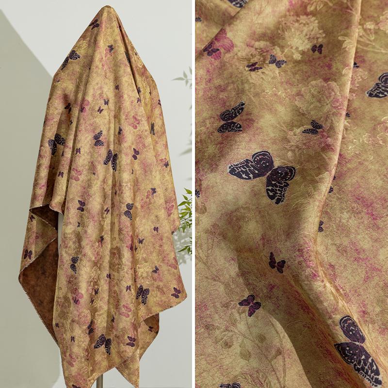 50x140cm Xiangyunsha Jacquard Fabric Modern Chinese Blouse Cheongsam Hanfu Skirt Designer Custom Textile Material