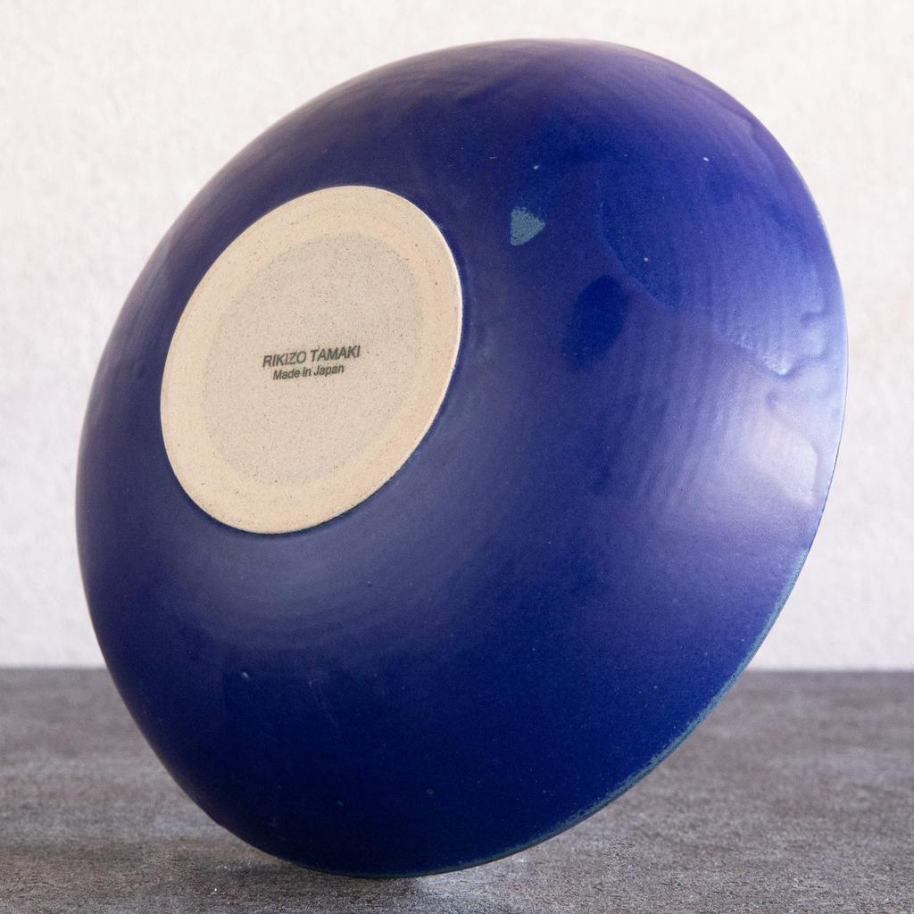Rikizo Blue Diameter 21cm x Height Made in Bowl, Indigo, 6cm, 1000ml, Japan, R-886557