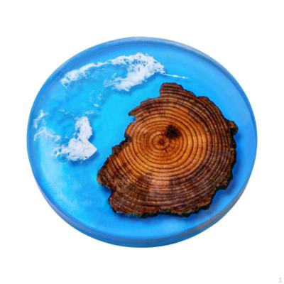 6 Pieces Epoxy Coasters Wooden Waterproof Absorbent for Hotel