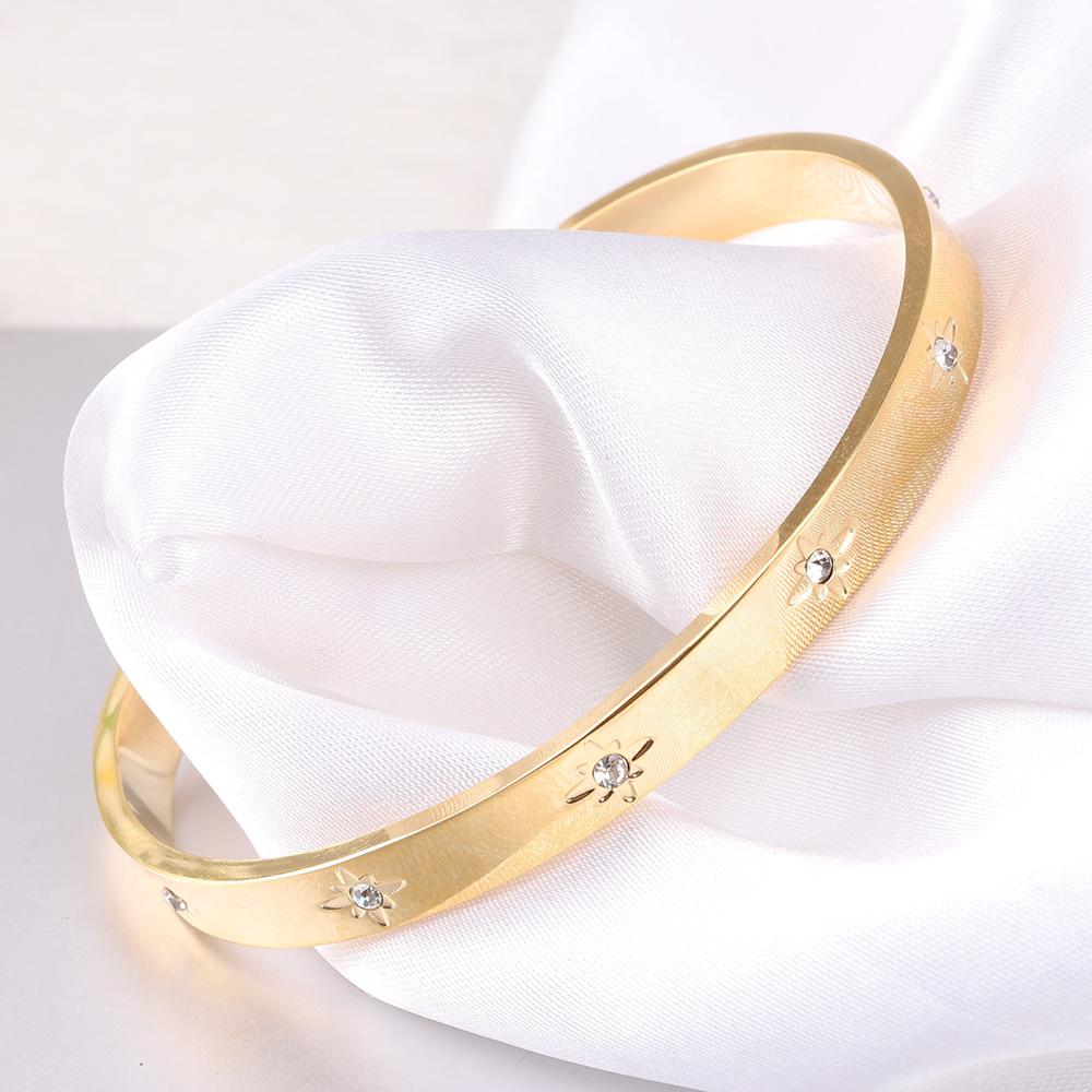 -förmiges Armband Acht-Mang-Stern Offenes Armband Verstellbar Zirkon Gestapelt Damenarmbänder Geschenke für Mama