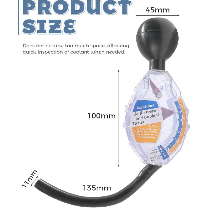 Coolant Tester,Professional Automotive Tool Dial Type Battery Liquid Densitometer,Car Accessories Antifreeze Hydrometer And Coolant Tester Accessory