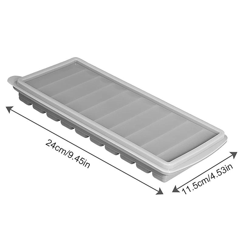 10 Grids Stick Shape Ice Molds Tray With Lid Silicone Ice Cube Tray Mold DIY Jelly Chocolate Mould Non-Stick Cylinder Ice Box