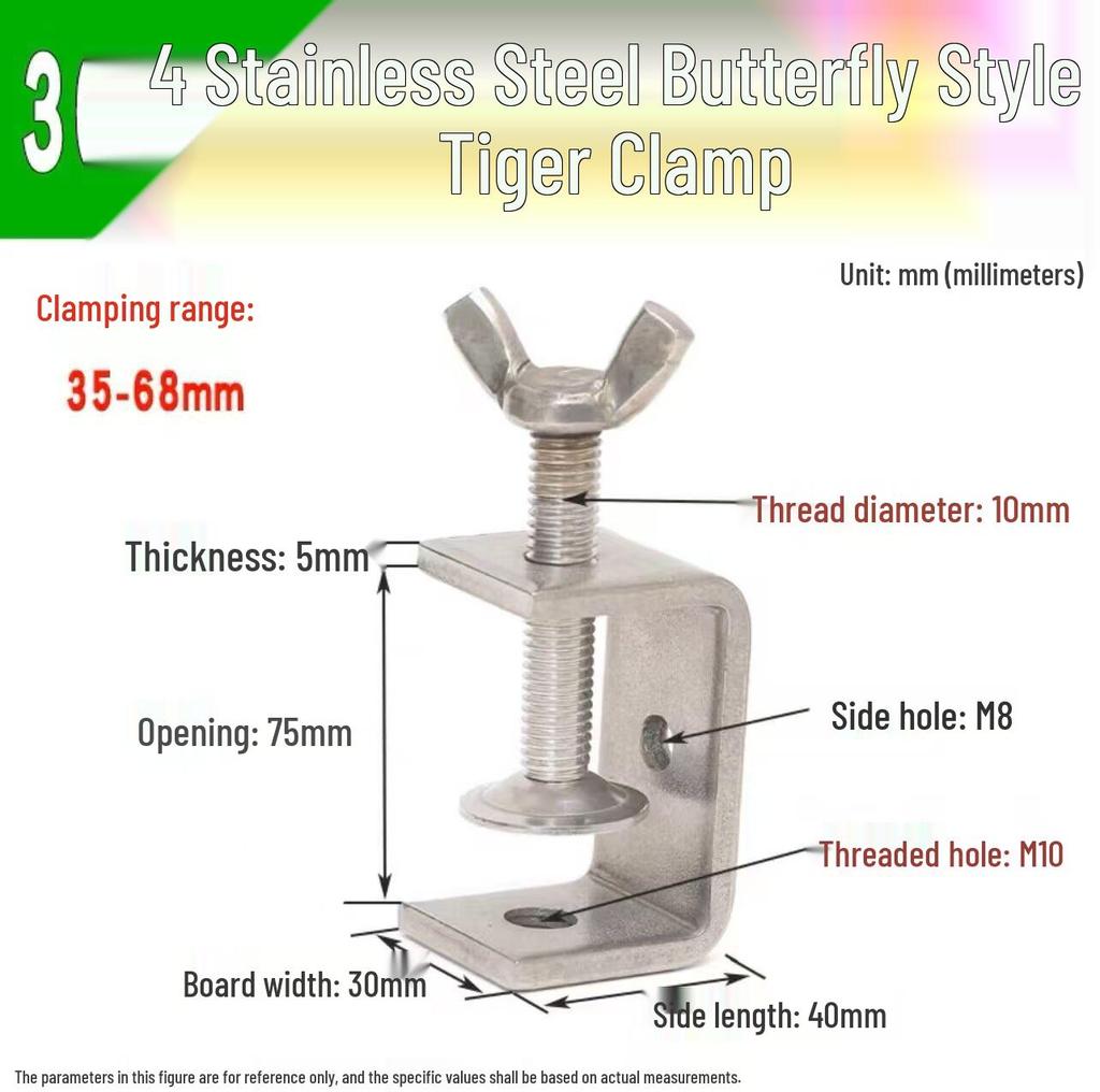 304 Stainless Steel Hand-Tightened U-Type/C-Type Pipe Clamp Fixture