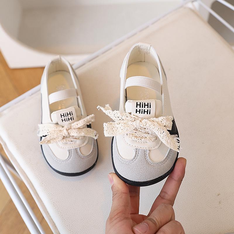 Kids Lace Bow Decor Slip On Casual Sneakers 26 белый