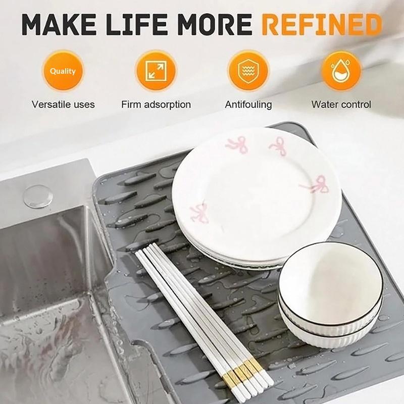 Silicone Kitchen Mat Shock Absorption Non Slip For Food Prep And Dish Drying
