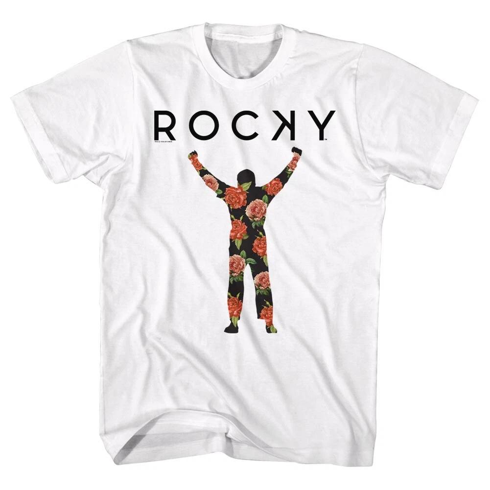 Rocky Movie Logo Backwards K Rocky Balboa Silhouette Flowers Men s T Shirt M