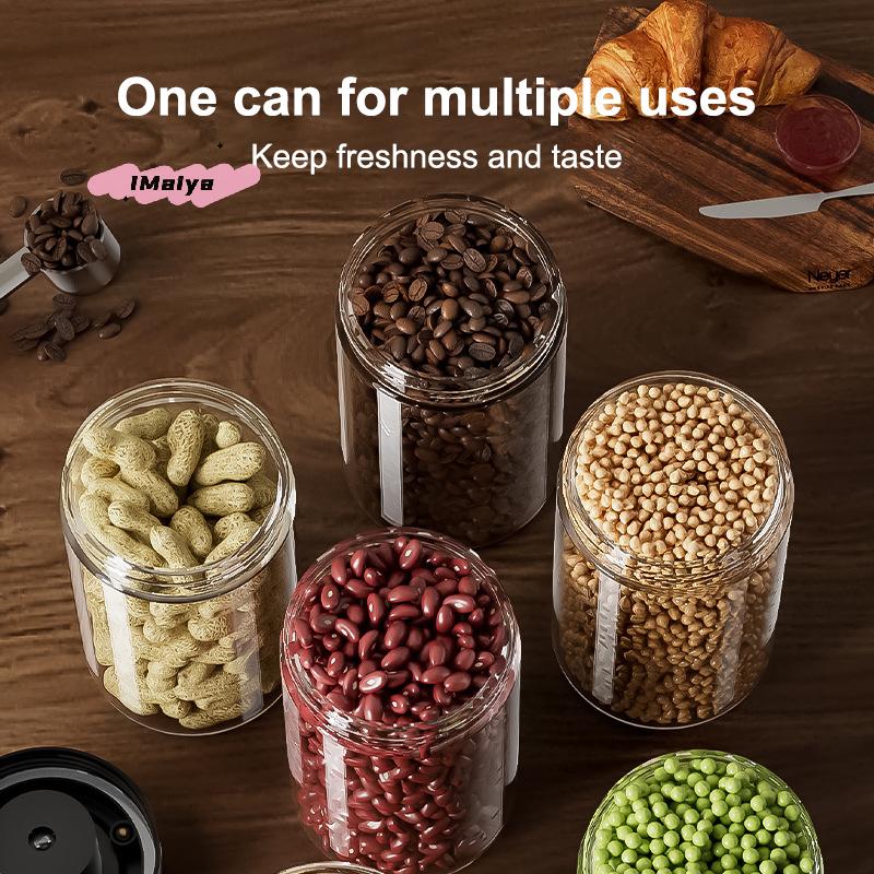 Transparent Glass Coffee Beans Storage Jar Vacuum Sealed Moisture-Proof Air Extraction Airtight Container for Household Food
