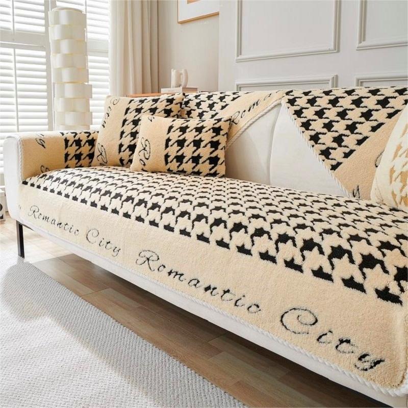 

Подушка для дивана, зимняя утолщенная флисовая подушка, нескользящий кожаный чехол для дивана, чехол для подлокотника, полотенце 70*70cm