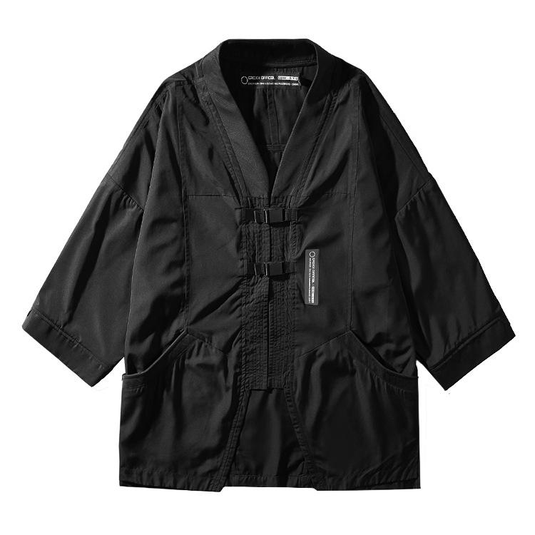 CR New Men's Jacket Coat China-Chic Functional Japanese Loose Reflective Men's Jacket Cardigan Taoist Robe