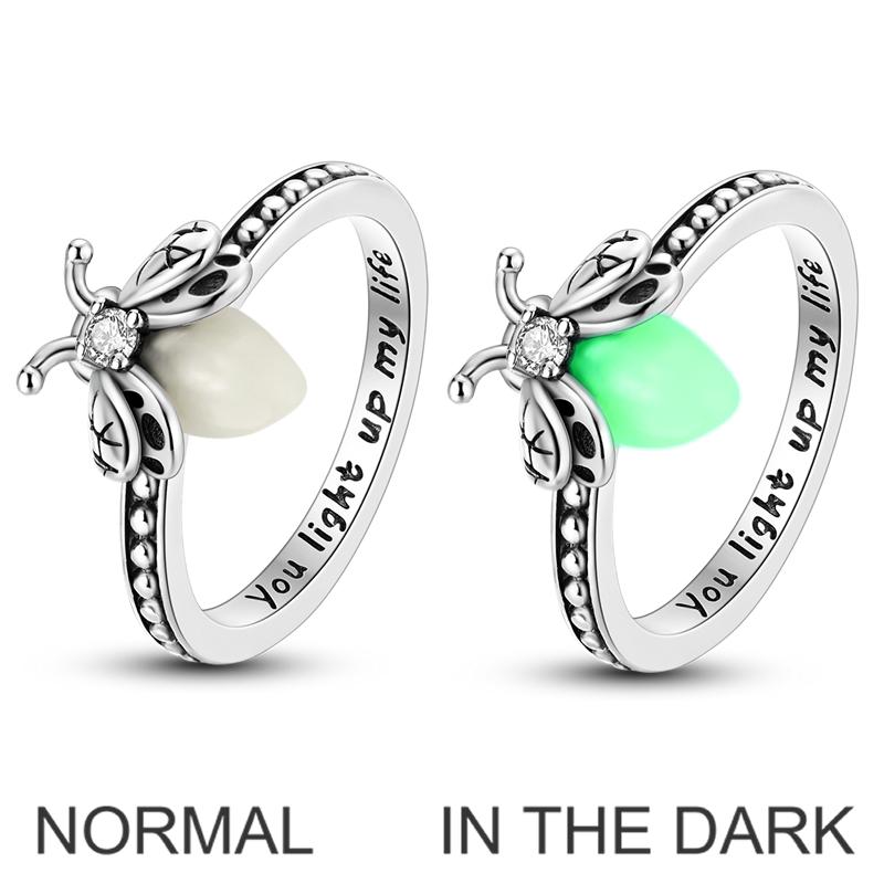 copper Luminous Firefly Ring Infinite Authentic Zircon Wedding Anniversary Golden Moonlight Firefly Rings Women Jewellery Gift 6
