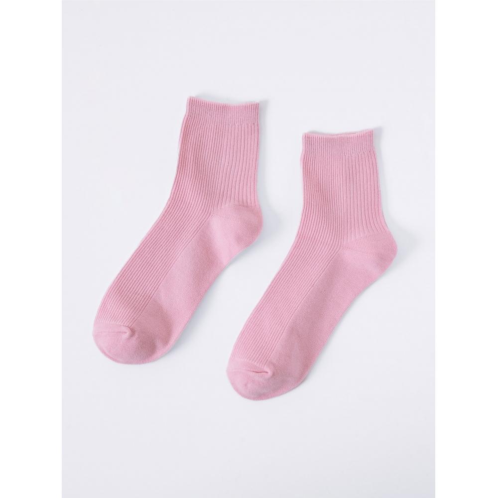 DaiSo Women S paStel Mid Calf SockS Pink
