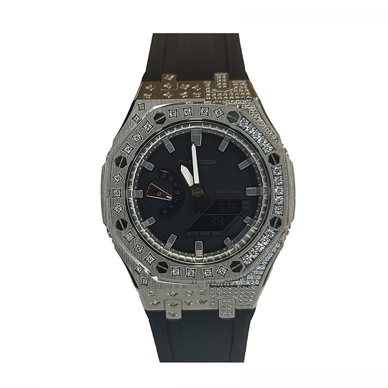 

CASIO Men Liquid Crystal,Analog Dual Display Series Black Watch GA-2100-1A(Watch3--)