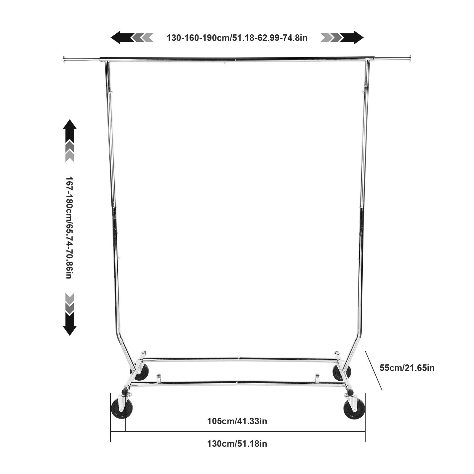 

Metal Clothes Rail Coat Stand Clothes Rail for Bedroom Freestanding Garment Rack Hanger With Lockable Wheels for Bedroom Office