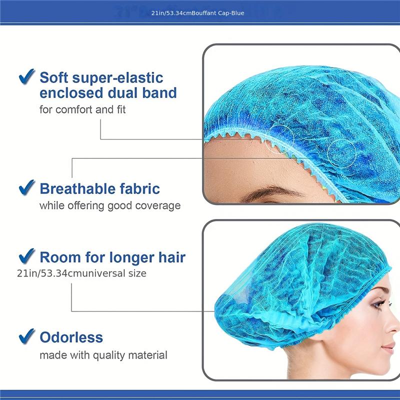 100 PCS Disposable Microblading Non Woven Fabric Makeup Hair Net Cap Sterile Hat Chef Catering Dust Strip Bathroom Supplies