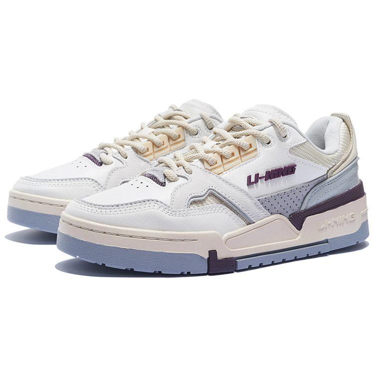 Li Ning 001 BTC SP Low top Skateboard Shoes Women's White Purple AZGS092-1