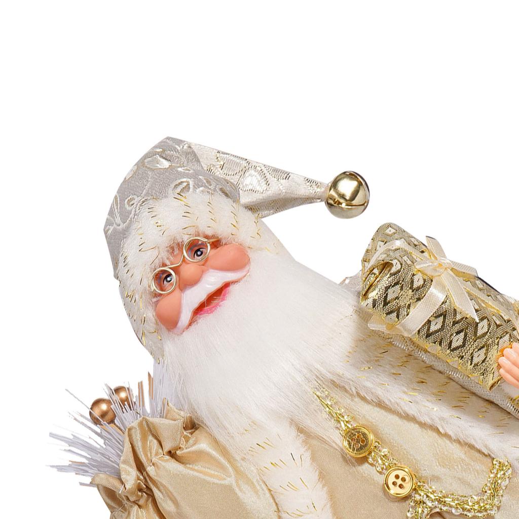 12.6 Inch Santa Figurine Doll Xmas Standing Santa Decoration for Room Fireplace Tabletop