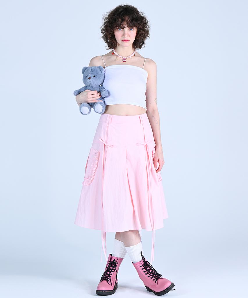 WOVEMENT Rosie Side Frill Skirt Pink Wbdssk001Lp