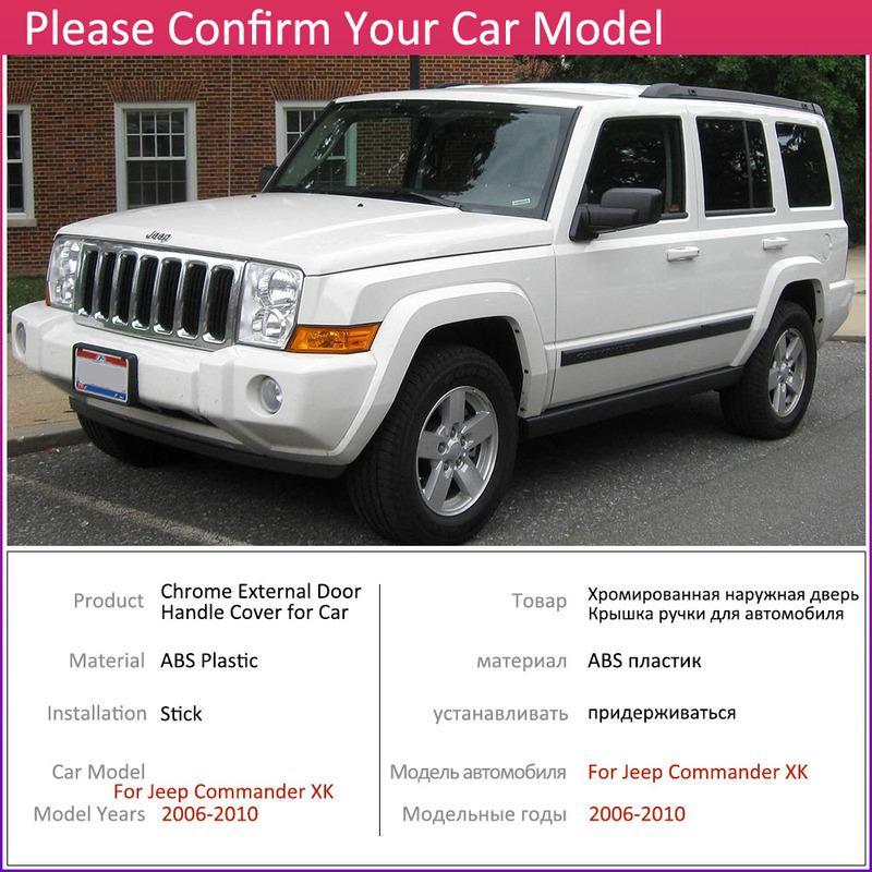 Auto Chrome For Jeep Commander XK 2006 2007 2008 2009 2010 Car Chrome Door Handle Cover ABS Exterior Styling Accessories Sticker
