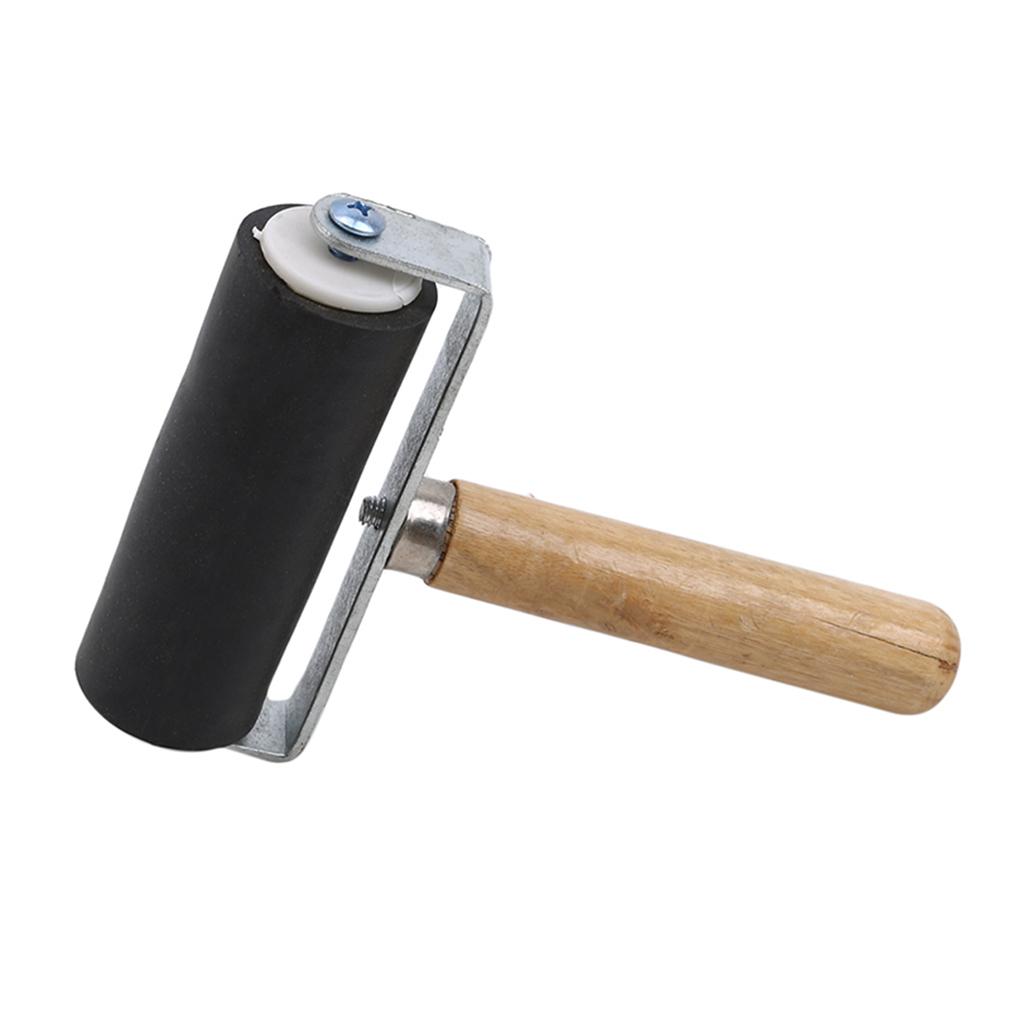 Wood Handle Painting with Ink Rubber Printing Embossing Roller
