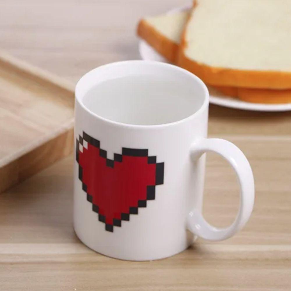 Minimalist Style Color-changing Heart Ceramic Cup Valentine's Day Gift Mug Wedding Anniversary