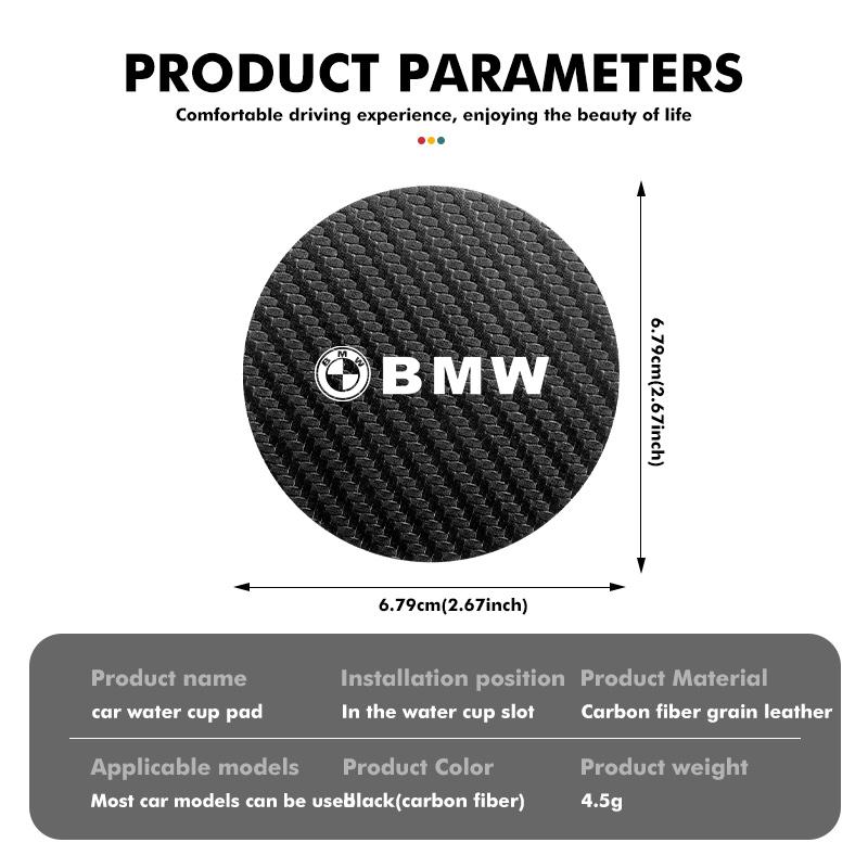 2Pcs Car Coasters Water Cup Holder Pads Anti Slip Accessories For BMW M 1 3 4 5 6 7 Series M3 M6 F01 F02E34 E36 E70 F10 X6 X1 FF2
