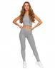 Women's Cotton Leggings with Wide Elastic Waistband Fit Elastic MORAJ XL GREY