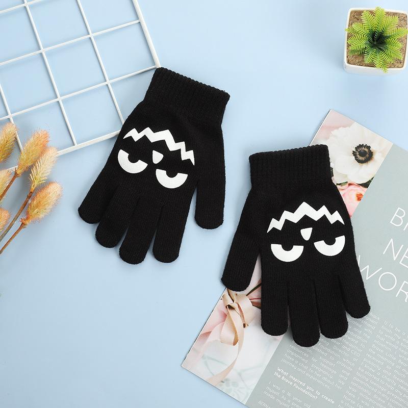 Halloween offset gloves new e-sports fashion skull knitted gloves outdoor riding warm gloves