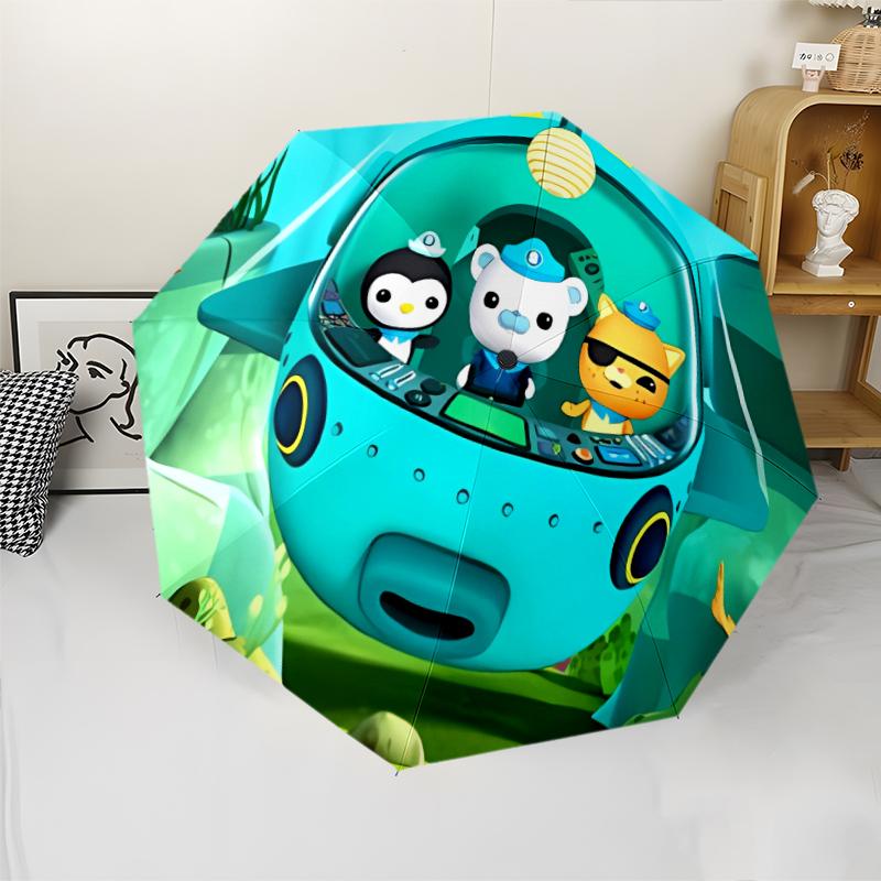 The Octonauts7 Print Automatic Umbrella, 8 Rib Iron Frame, Plastic Handle, Suitable for Outdoor Travel &Daily , Ideal Gift
