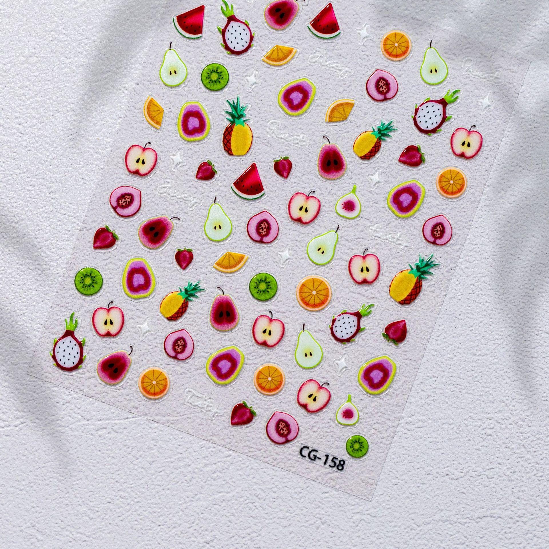 Cyansea Trendy Fruit-Colored Jelly Nail Art Stickers for DIY Decoration CG-158