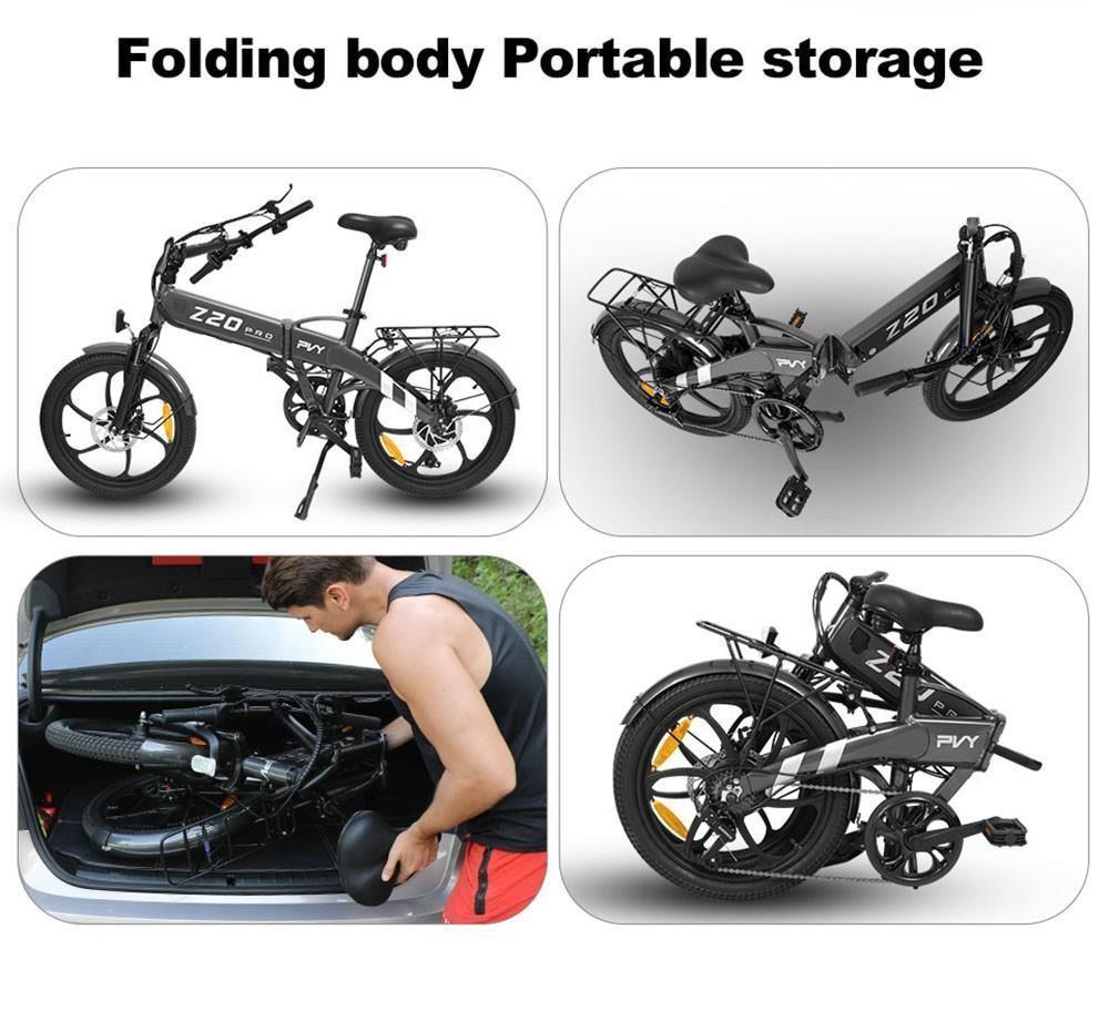 PVY Z20 Pro elektrokolo 500W motor s nábojem 25 km/h Max. rychlost 10,4 Ah Vyjímatelná baterie Dojezd 80-100 km LCD displej – šedý