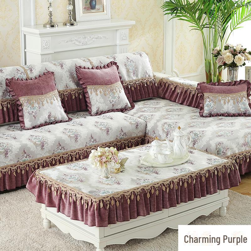 Cojín de Sofá Chenilla Europeo – Para Todas las Estaciones, Antideslizante, Funda de Ajuste Universal