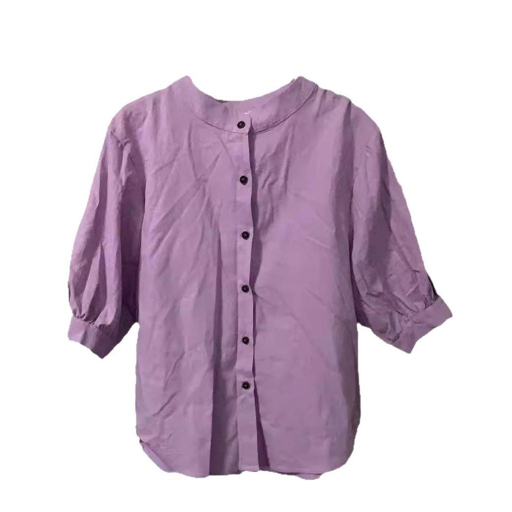 Koszula damska z lnu bawełnianego z rękawami typu latarnia, vintage, artystyczny top, luźna bluzka z krótkim rękawem w dużym rozmiarze