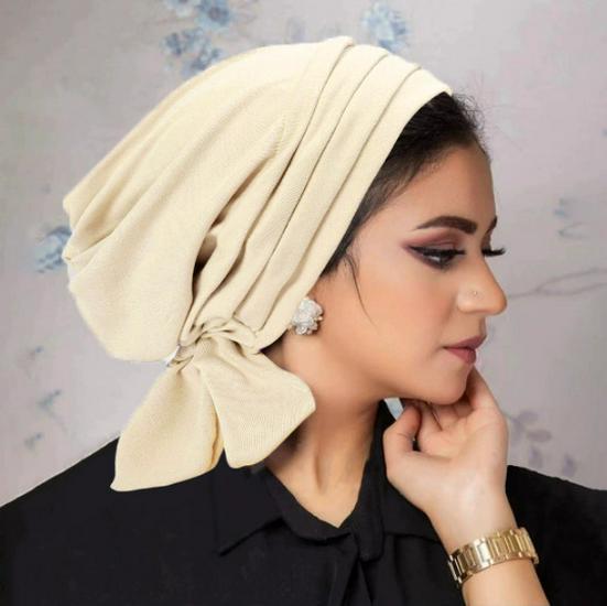 

Женская осенне-зимняя замшевая полосатая шапка-платок с длинным хвостом для химиотерапии