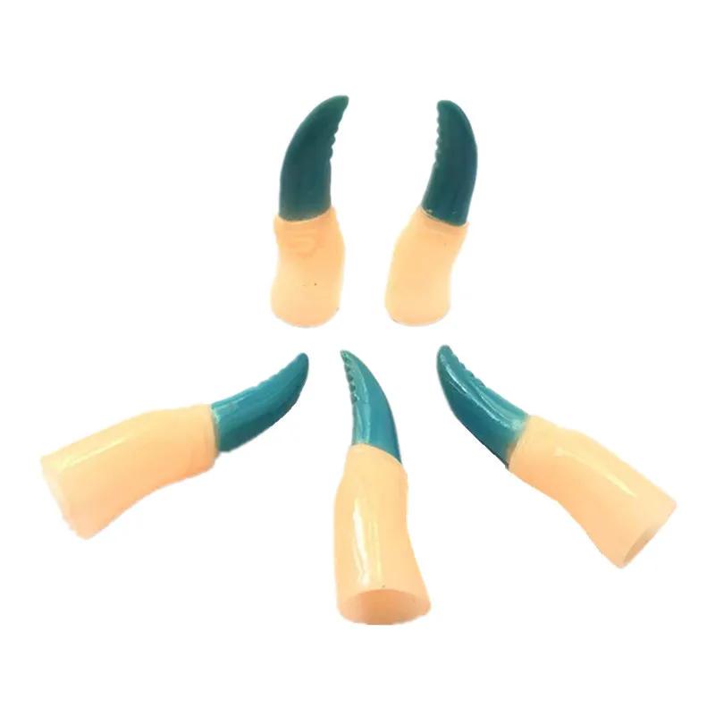 10Pcs Halloween Colorful Vampire Long Nail Finger Cover Holiday Dancing Party Halloween Cosplay Kids Plastic Fake Ghost Fingers