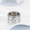 Ring Yellow White Red Black Green God of Wealth Titanium Steel Rotatable Ring Bracelet Accessory