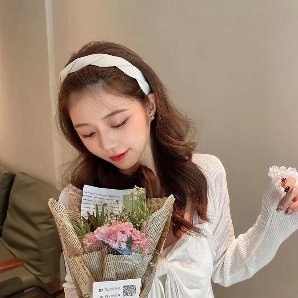 1 Piece of Women's Retro Woven Headband, Wide Face Wash Headband, Solid Color Cloth Headband, Multifunctional Hair Accessory for