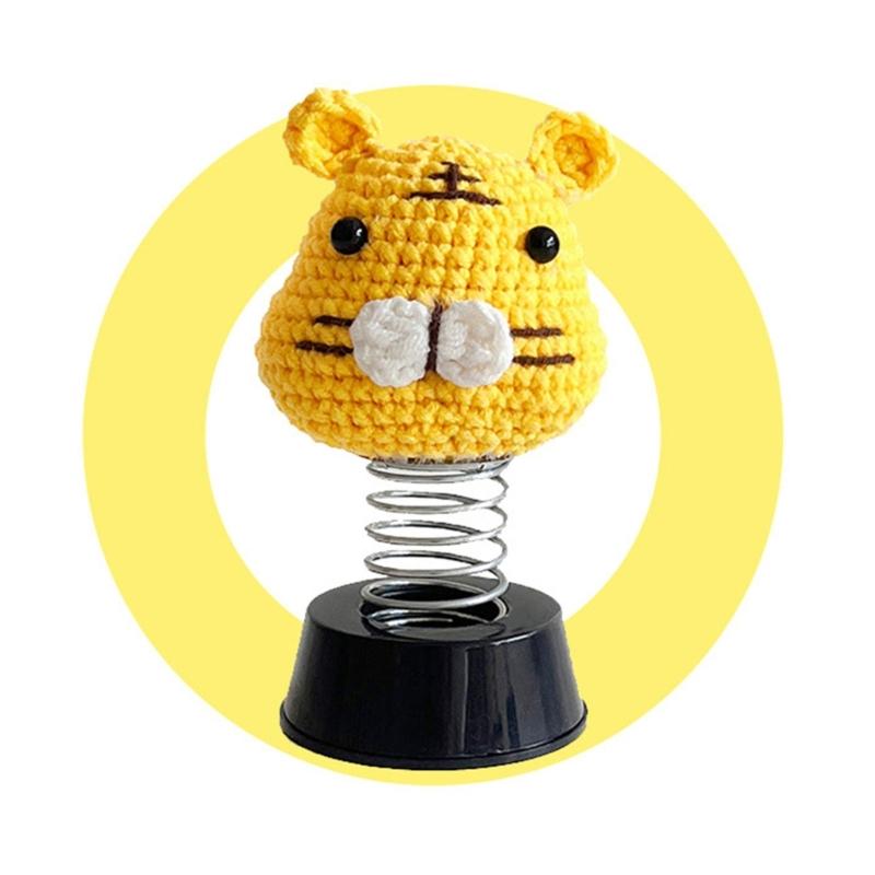 Car Decoration Knitted Animal Pattern Dashboard Decoration Accessory Crochet Decors Car Interior Ornament Wobble Figure