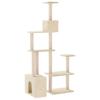 Cat Tree with Sisal Scratching Posts Cream 177.5 Cm