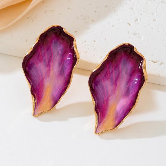 1 Paar Damenohrringe Mehrschichtig Gebrannt Bunt Durchscheinende Textur Emailleglasur Ohrringe Blütenblattdesign Antiallergische Ohrringe Schmuck Geschenk