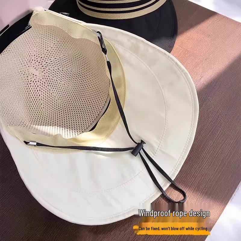Women's Wide-Brimmed Summer Bucket Hat - Korean Fashion, Woven, Breathable Sun Protection