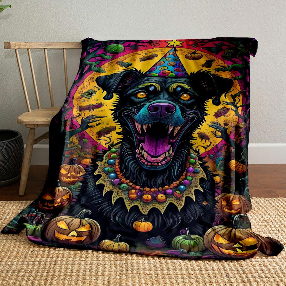 

Halloween Party Dog Throw Blanket bedroom Blanket for Livingroom Couch lunch break Soft throw for Friend s festival Gift 80cm x 120cm