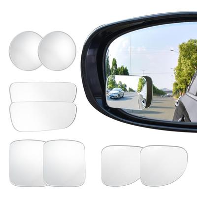 PETCHOR Blind Spot Car Side Mirror Auxiliary Adjustable Accident Blind Spot and Fan Shape Mirrors, 4-Pack (8-Piece Set), Mirrors, 360° Rotation,