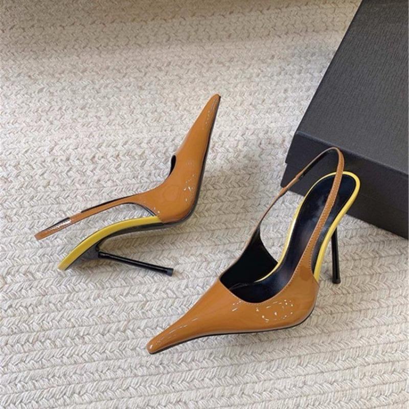 New Transparent Pointed-toe Stiletto High-heeled Hollow Sexy Women's High-heeled Banquet Shoes From Europe and America