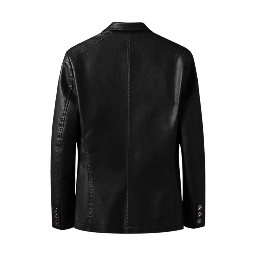 Men's Leather Suit Collar Casual Leather Jacket