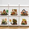 Forest Log Cabin & Windmill Treehouse Building Set - Compatible with LEGO, Educational Blocks for Kids