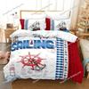 Juego de Ropa de Cama con Patrón de Ancla Marina Funda Nórdica 3D Ropa de Cama Diseño de Moda Decoración Juego de Funda Nórdica King Juego para Cama Doble Ropa de Cama