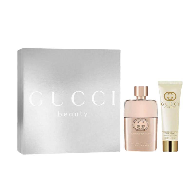 Gucci Guilty Love Eau de Toilette Body Milk Gift Box Set Eau de Toilette EDT Geranium Pink Pepper 50ml+50ml