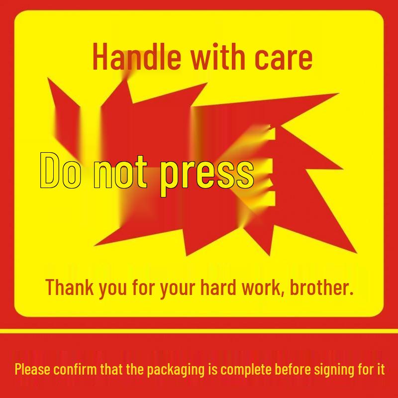 Large Self-Adhesive Fragile Sticker - Handle with Care, Do Not Press
