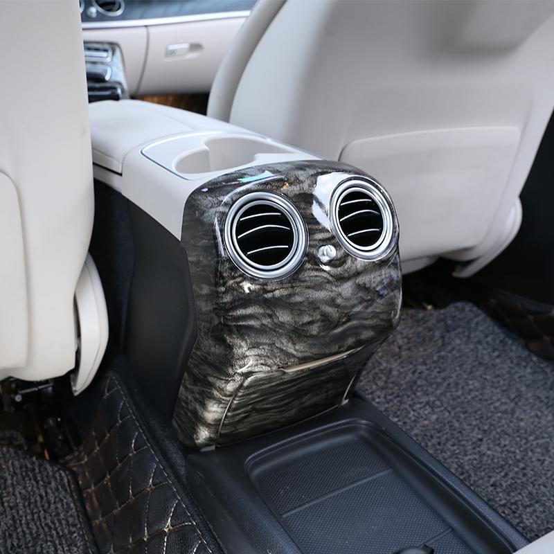 For Mercedes Benz E Class W213 2016-2020 Carbon Fiber Style ABS Plastic Rear Row Armrest Box AC Vent Cover Trim Car Accessories